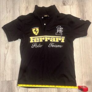 Ferrari Black Polo Team || Embroided Logo || Arm